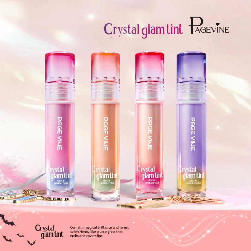PAGE VINE Mirror Crystal Lip Oil Moisturizing Lip Honey Liquid Lipstick Pure Desire Lip Gloss Non-stick Cup