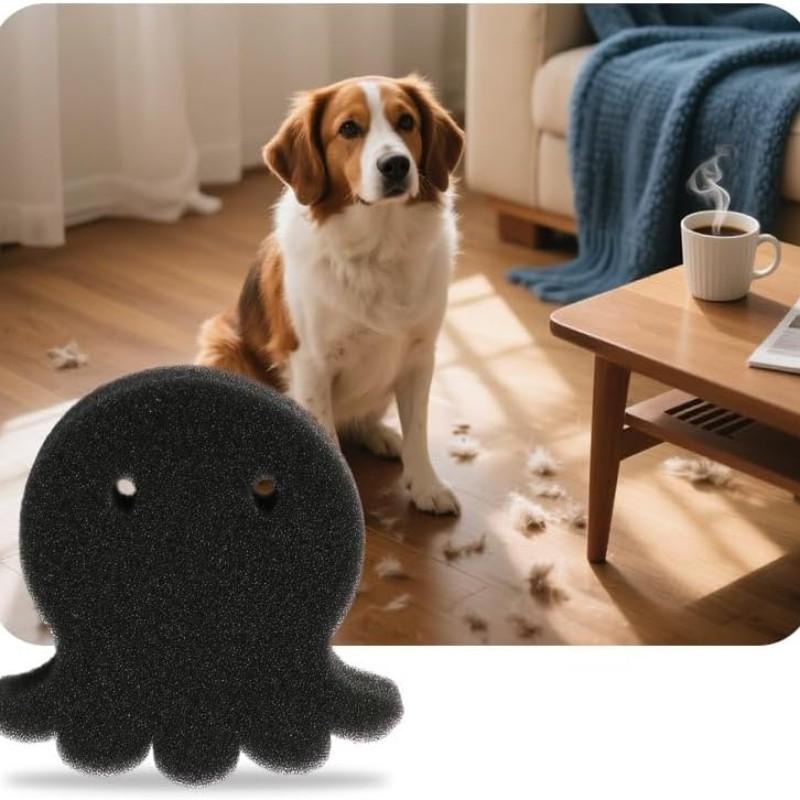 4-Pack Pet Hair Remover Set, Reusable Dog Cat Hair Removal Tool, Small Octopus Shape, for Washer Dryer Bedding Clothes