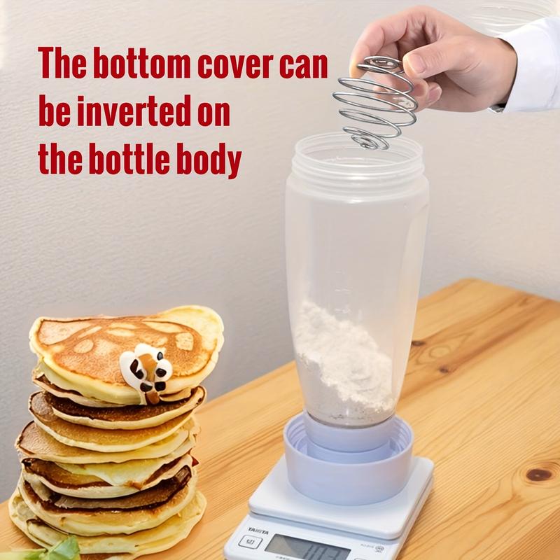 Handheld Batter Dispenser, Batter Mixing Bottle with Scale, Pancake Batter Dispenser, Kitchen Gadgets for Home Use, Utensils,Pancake Batter Dispenser with Blender Balls, Kitchen Batter Squeezer Bottle Suitable for Cupcakes, Pancakes, Muffins Smooth
