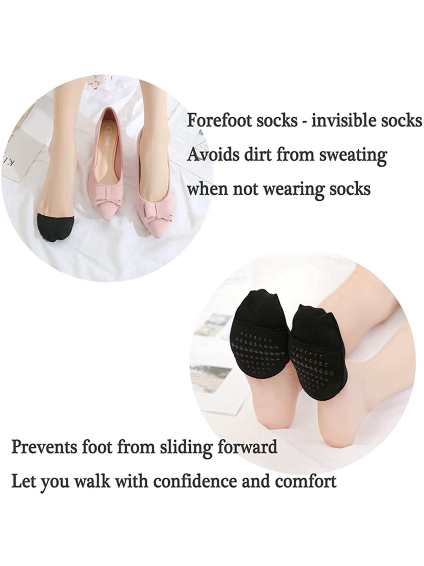 Women's Forefoot Sock Pads, High Heel Half Insoles, Relieve Calluses and Corns, Absorb Foot Pressure, Buffer Socks, Toe Pads