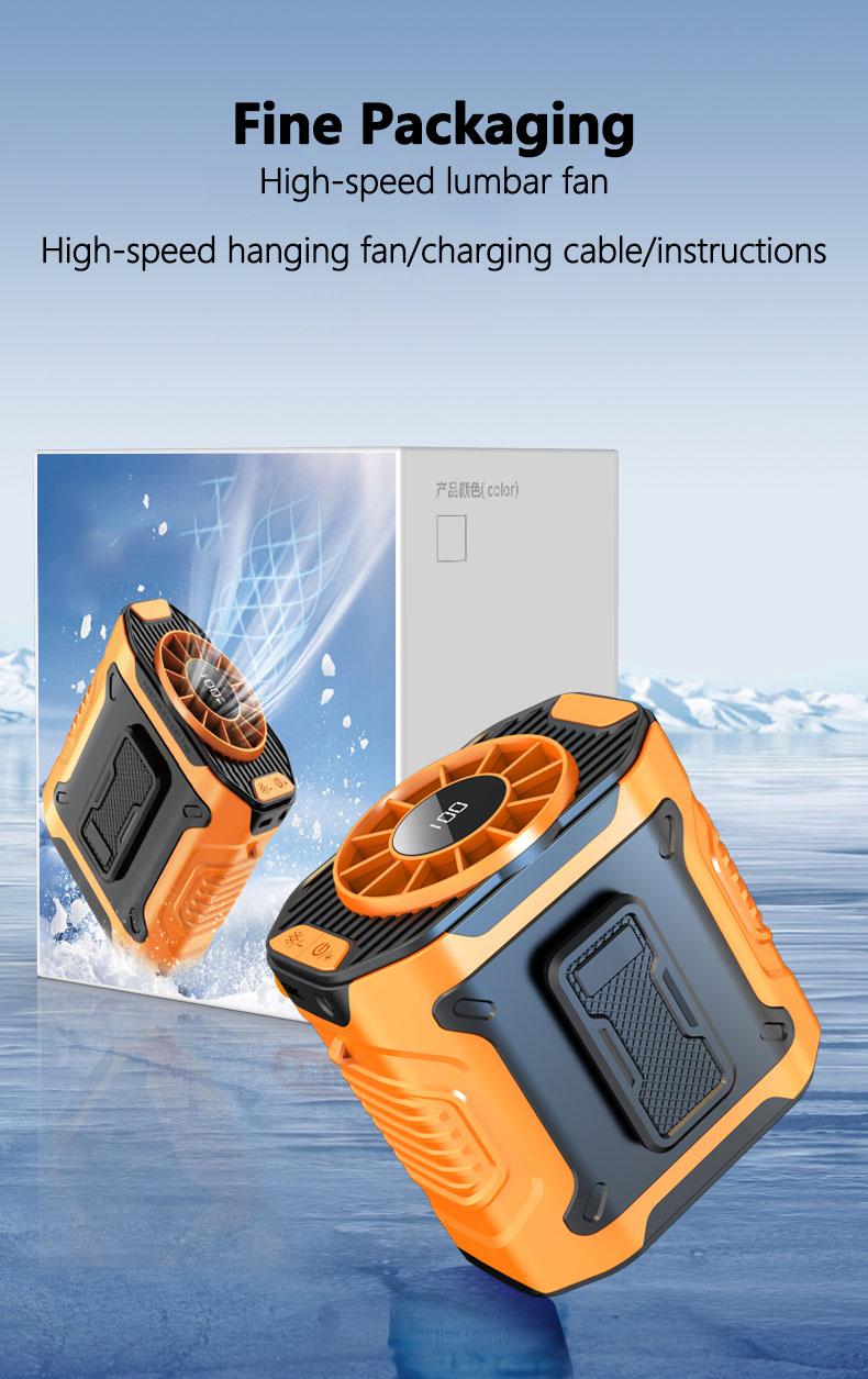 [Valentine's Day] Nerunsa 2026 New Personal Portable Fan USB Rechargeable Waist Fan with Clip & Power Bank 4000mAh Battery 100 Wind Speeds Cooling Fan with LED Light for Outdoor Travel Camping Back to School Father's Day Gift