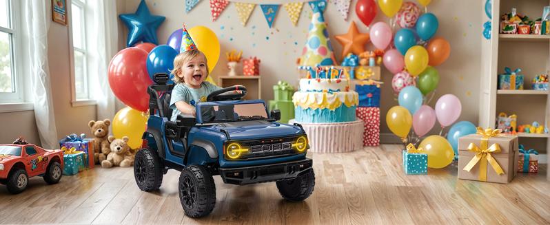 First Ride On Licensed Ford Bronco Raptor 24V 2-Seater Ride On Truck for Big Kids, Remote Control, 3 Speeds, 4-Wheel Suspension, LED Lights & Bluetooth Music, Electric Car Toy, Best Christmas Gift for Kids，Black Friday