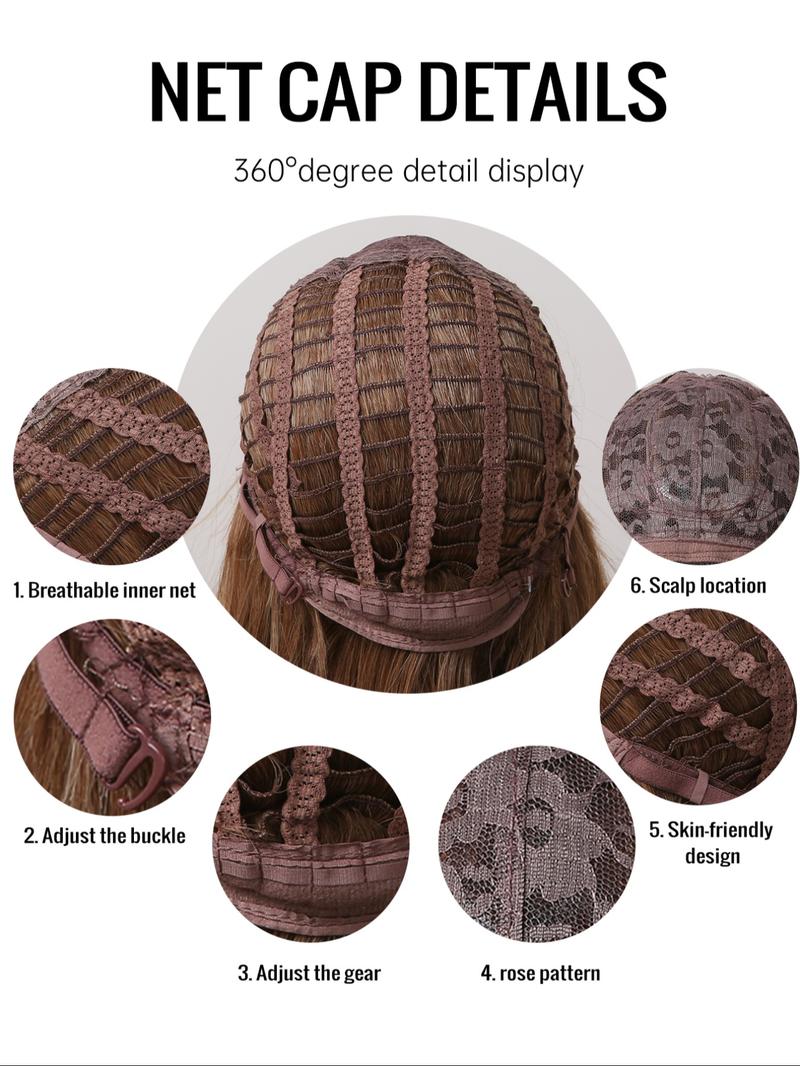 30 Inch Long Curly Wigs for Women, Gorgeous Fluffy Wigs with Bangs, Synthetic Full Machine Wigs for Party, Daily Use, Synthetic Fiber Wigs