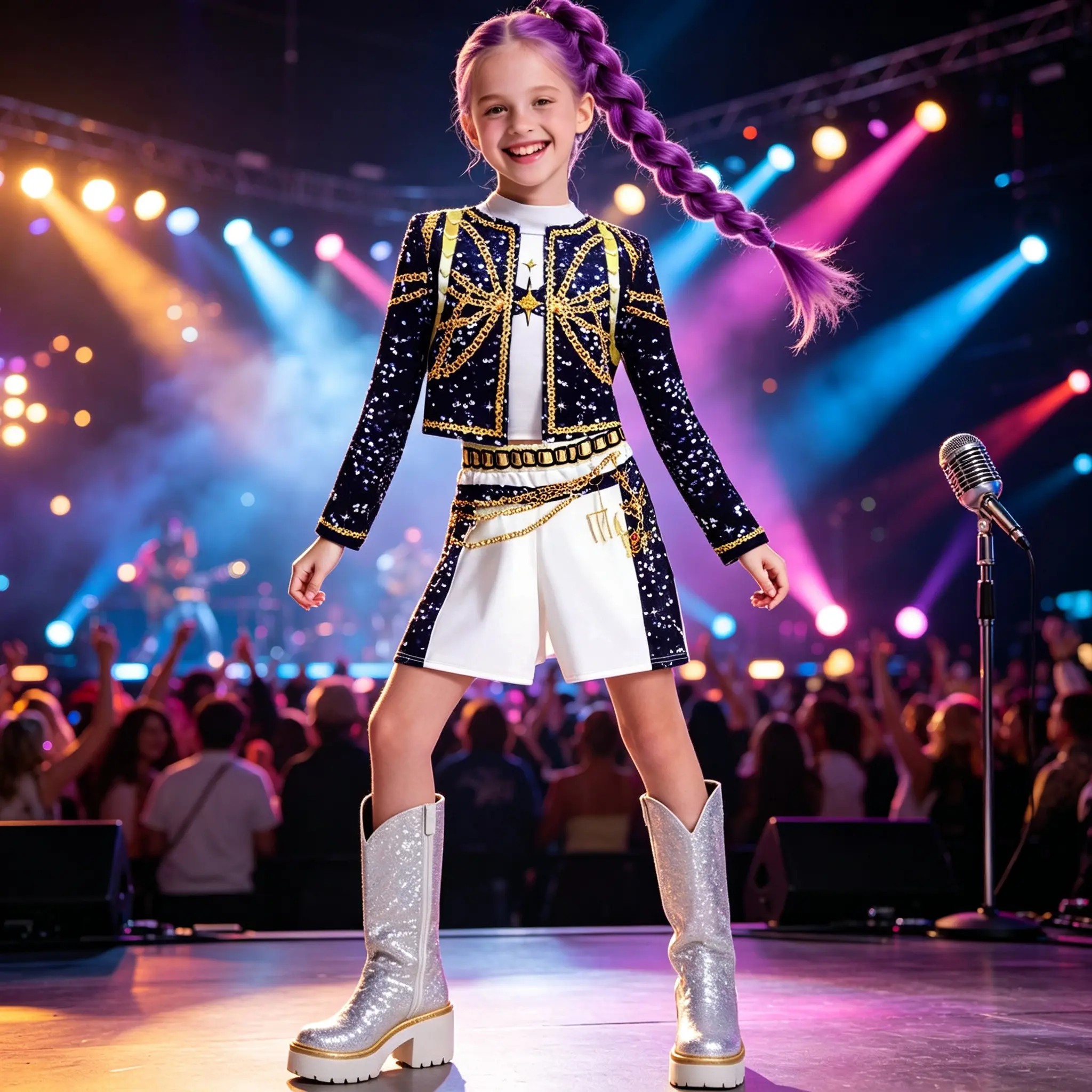 Girls Devil Hunter Stage Costume Set Pop Singer Outfit Kids Performance Party Halloween