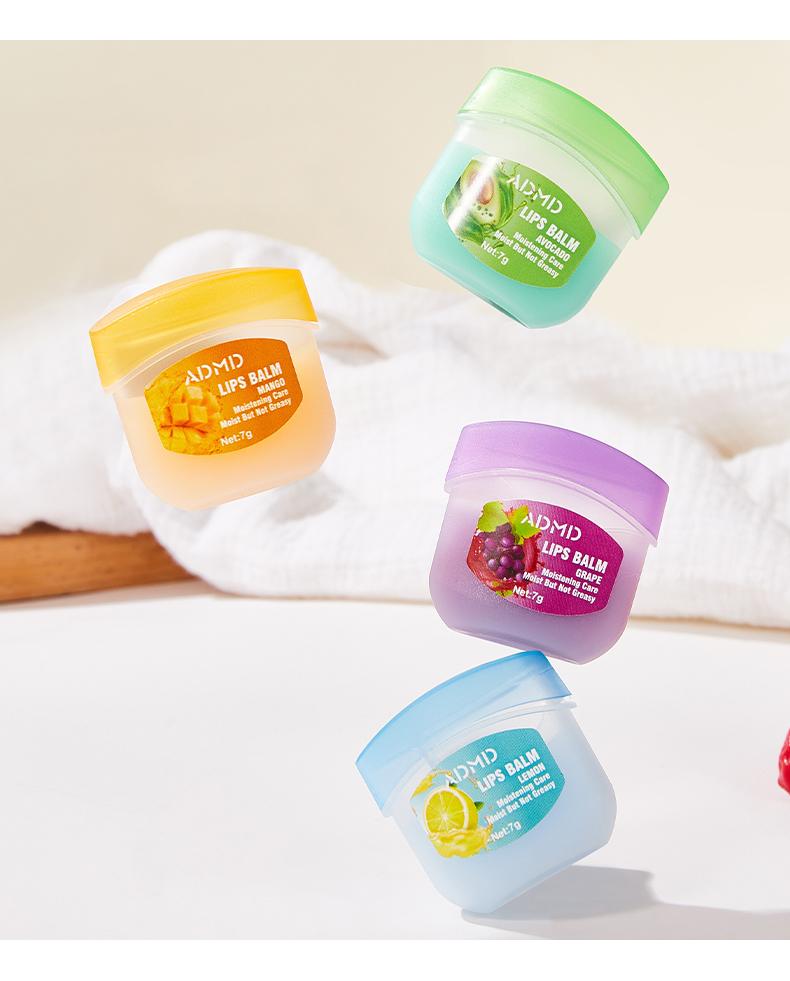 Fruit-flavored lip gloss, night lip balm, lip balm, colorless lip balm, moisturizing nourishing lip mask, suitable as party gifts and seasonal gifts, small and convenient