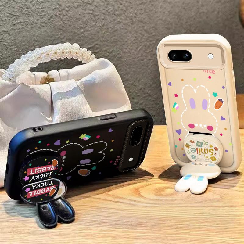 1 Piece Durable Pixel 8APhone Cases Comfortable feel Beautiful rabbit with bracket Pattern Case Suitable For Google Pixel 8A Featuring Shockproof In Fashion