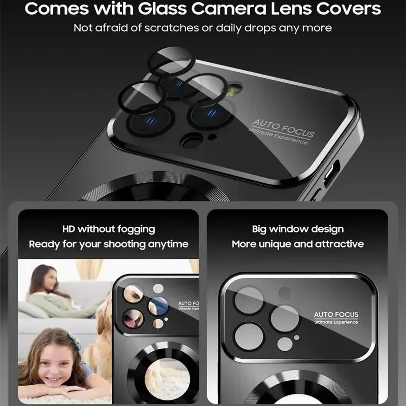 2026 New Titanium Metallic Matte Case For iPhone 17 Air 16 15 14 13 12 11 Pro Max Plus For Magsafe Lens Camera Protection Cover Cellphone Protective