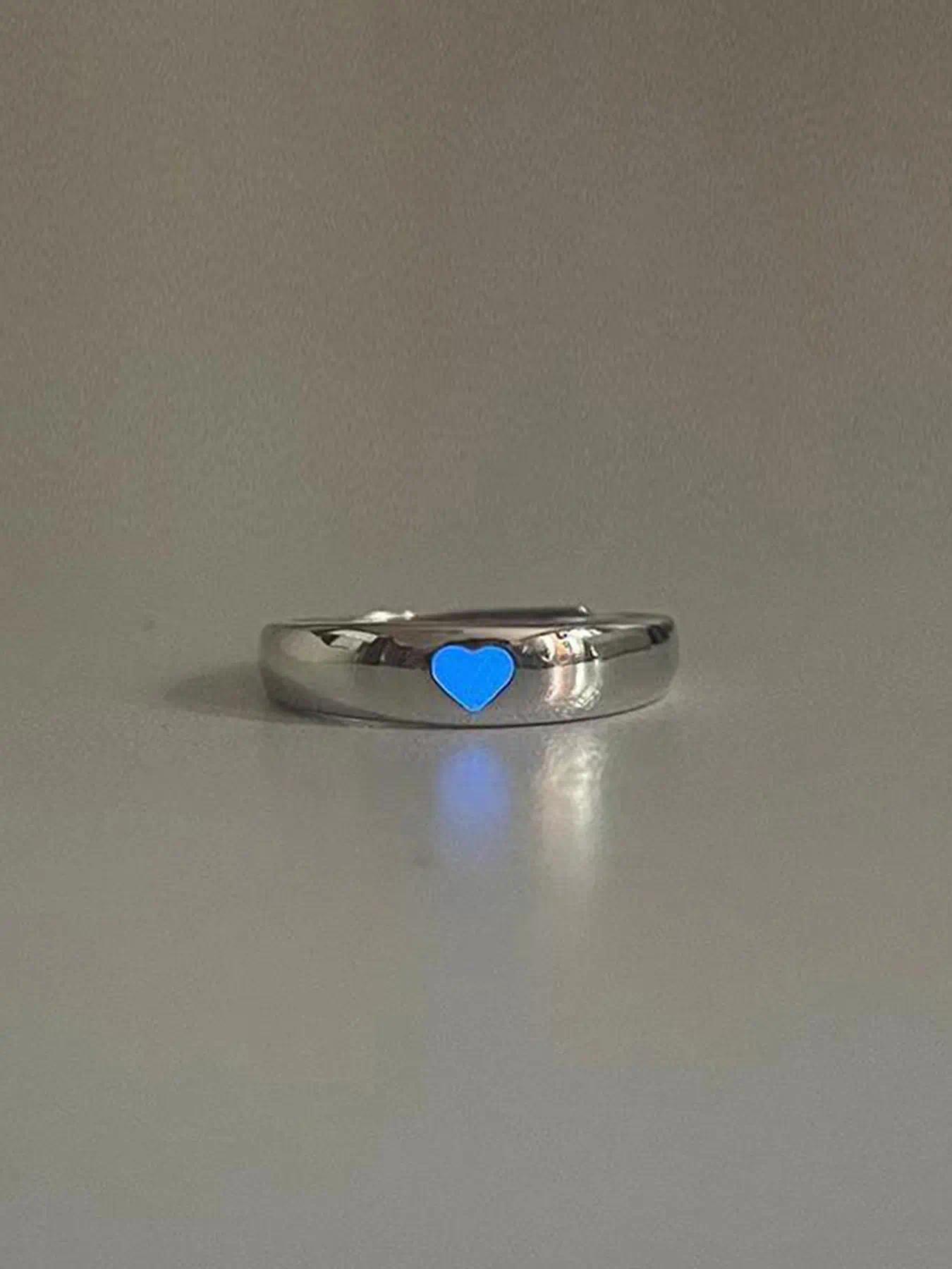 Luminous Love Couple Rings, Luminous Promise Rings, Adjustable Couple Rings for Girlfriends, Suitable for Couples, Wedding Anniversary, Christmas, Valentine's Day Gifts for Boyfriends and Girlfriends, Wedding Promise Jewelry Gifts to Light Up Romantic Nig