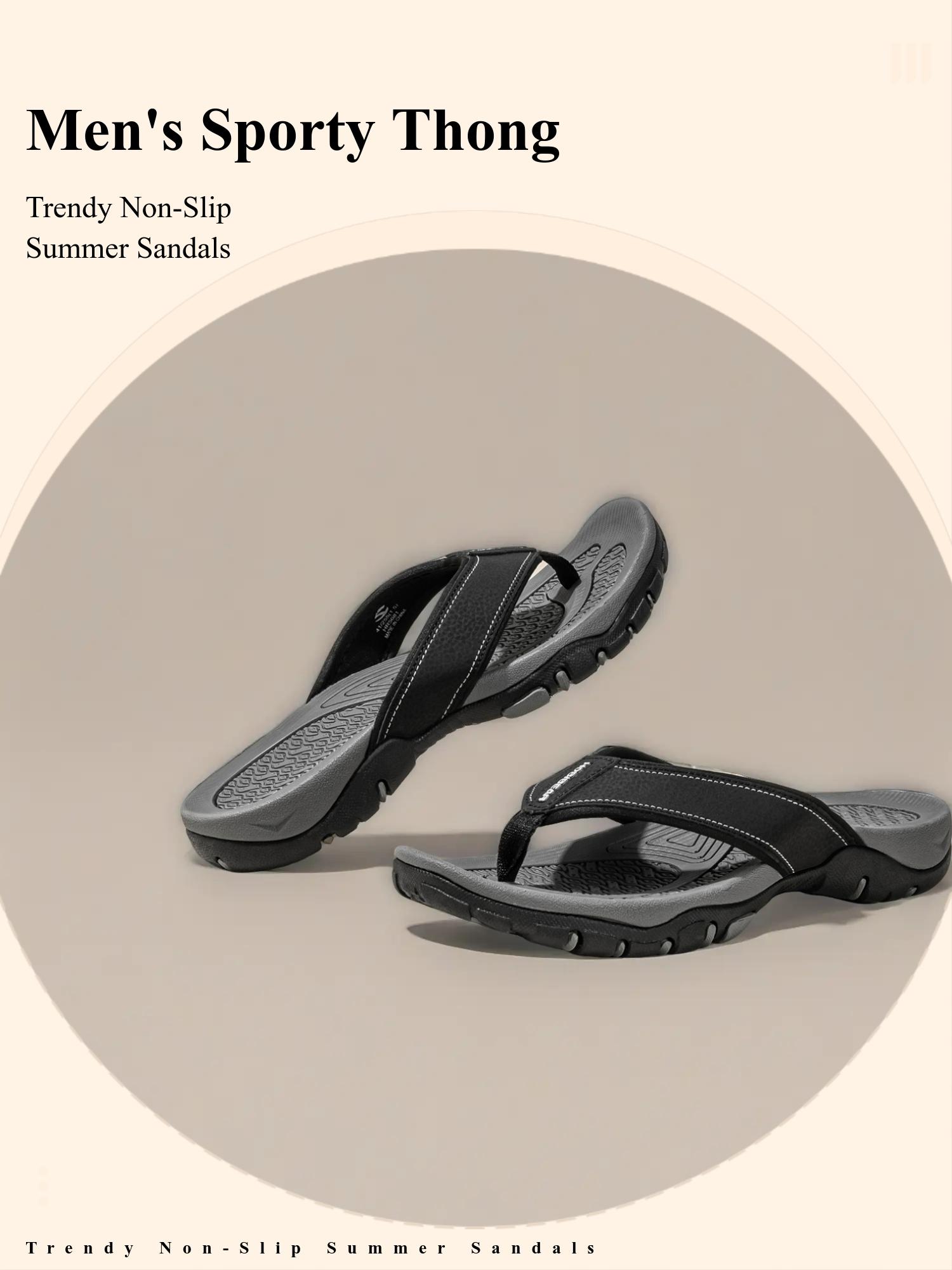 Men's Summer Trendy Sports Sandals, Thick Sole Non-Slip Casual Slippers, Outdoor Beach Cool Flip Flops, Hobibear Fashion Footwear, Casual Lifestyle Footwear