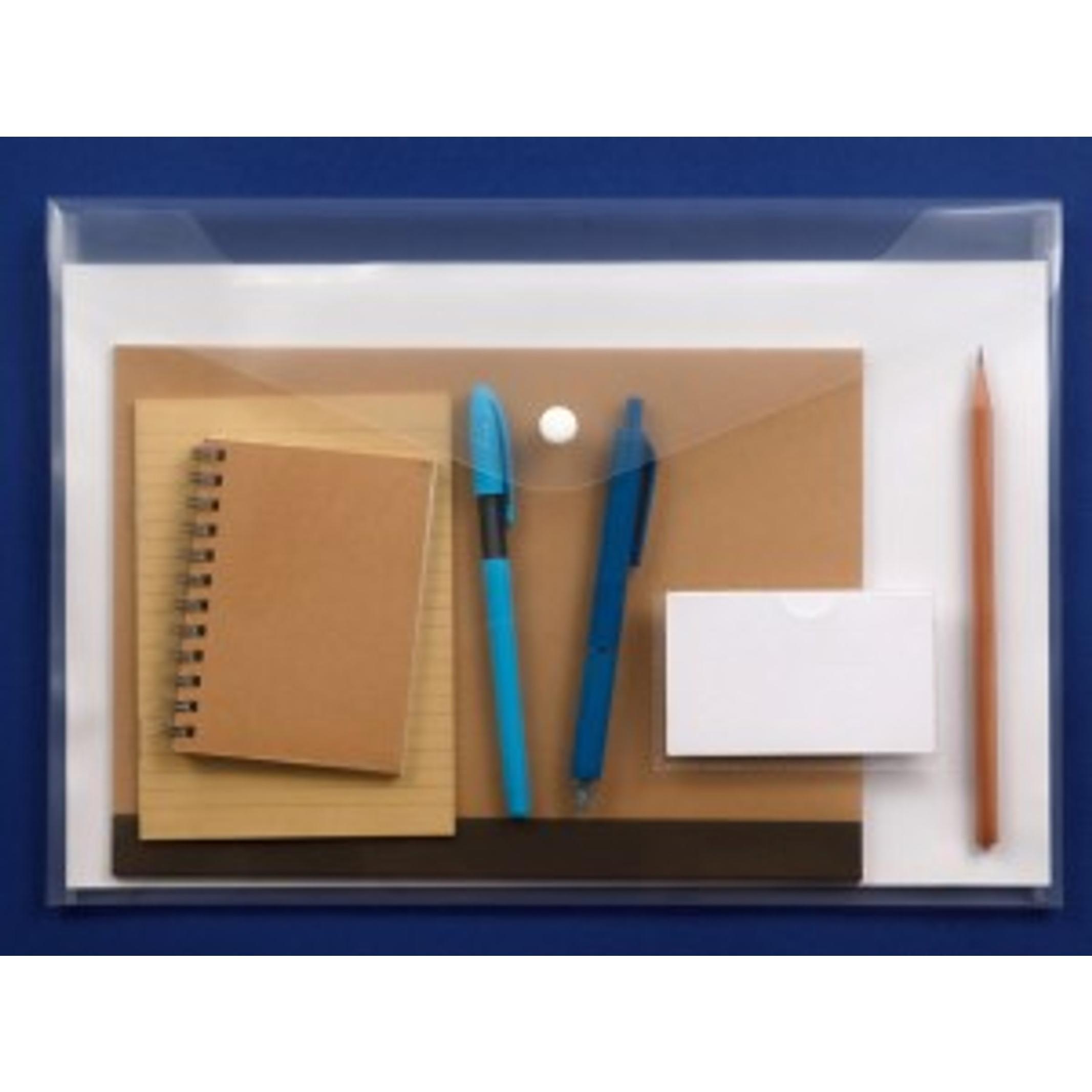 10 Pack Clear Plastic Envelopes with Snap Closure & Label Pocket, Reusable Waterproof Poly Envelopes for A4, US Letter Size, Important Document
