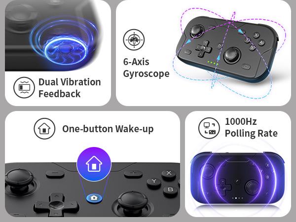 Mini Lightweight Pocket Wireless Game Controller Switch 1/2, Bluetooth-compatible Gaming Joystick for PC Android iOS Phone Tablet Laptop Huawei