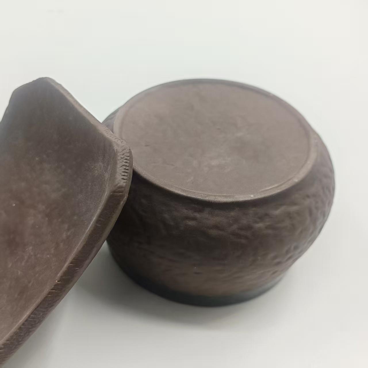 Rustic Solid Stone Texture Incense Burner, Dark Handmade Coarse Ceramic Diffuser, Home Bedroom Essential Oil Warmer, Calming Healing Atmosphere