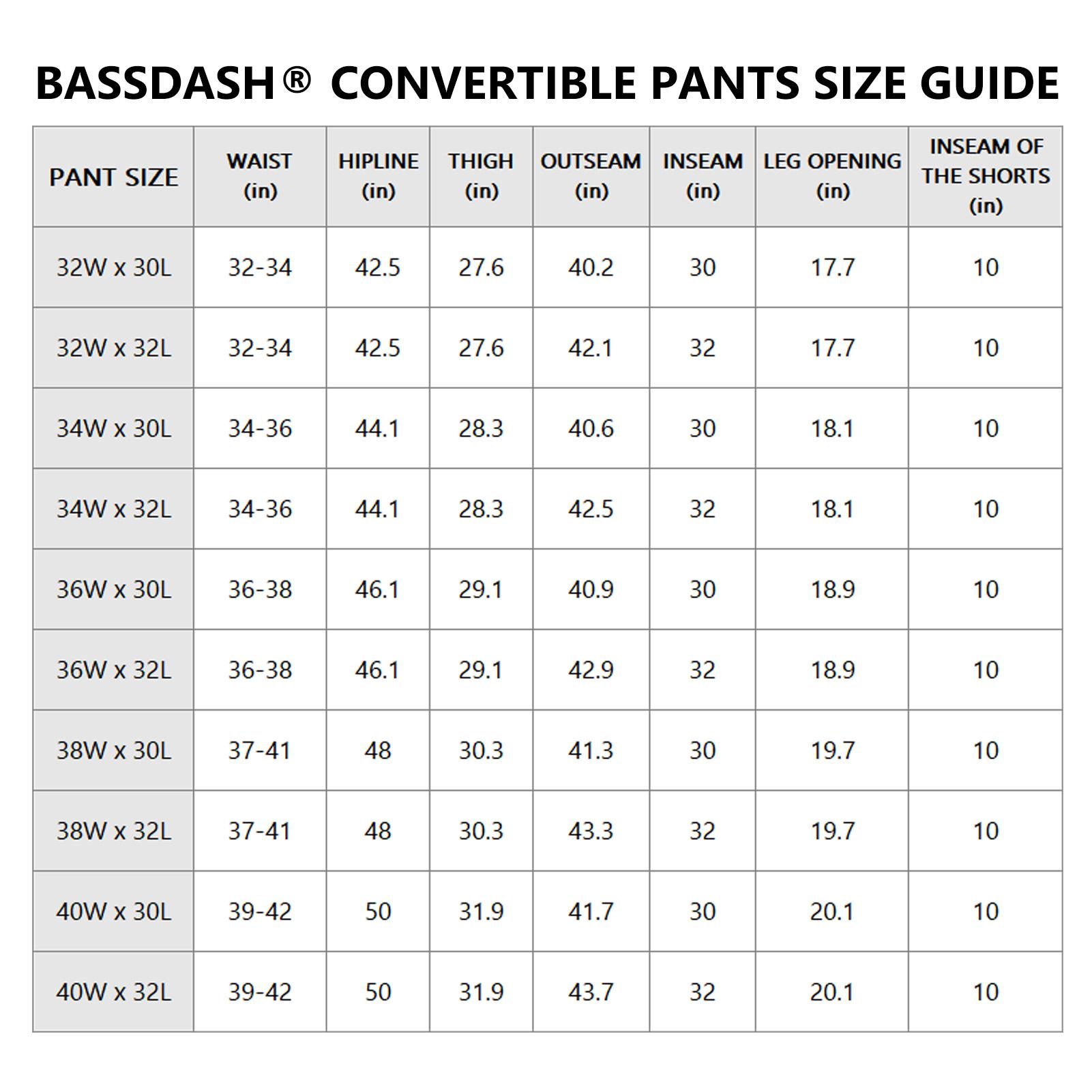 BASSDASH Men’s Outdoor Quick Dry Convertible Pants Zip-Off Water Resistant Lightweight Fishing Hiking Cargo Shorts with UPF50+ Sun Protection FS24M BASSDASH Men’s Outdoor Quick Dry Convertible Pants Zip-Off Water Resistant Lightweight Fishing Hiking Cargo Shorts with UPF50+ Sun Protection FS24M
