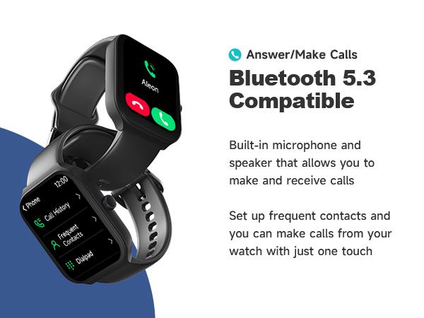 TOOBUR Smart Watch with BT Answer/Make Calls, Smart Voice Assistant, Sleep Tracking, IP68 Waterproof, Step Calorie Activity Tracker, 100 Sports Fitness Tracker, 1.95" Smartwatch for Men Women, Compatible iOS&Android Phones