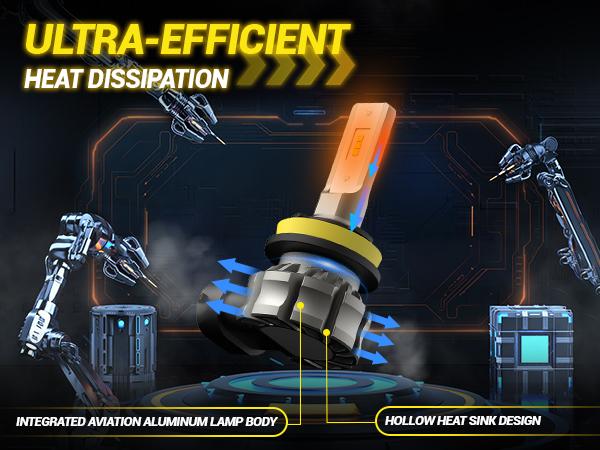 AUXITO H11/H8/H16 LED Fog Light Bulbs or DRL, 6000 Lumens 6500K Cool White Light/3000K Amber Yellow Light, 300% Brightness, CSP LED Chips Fog Lamps Replacement for Cars, Play and Plug (Pack of 2)