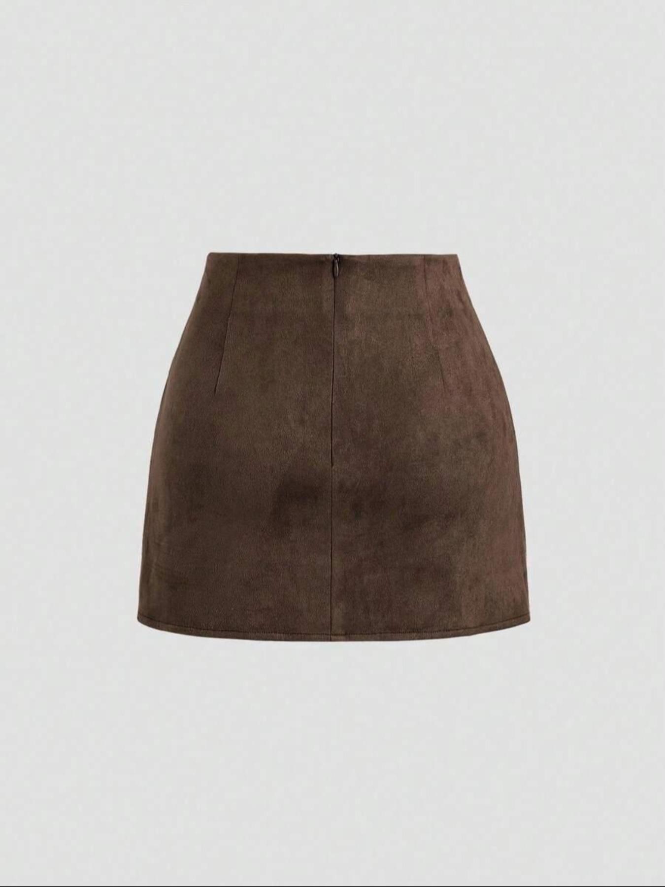 Women's Knit Vintage Italian Melange Color Pleated Fitted Bodycon Short Skirt, Fashionable Casual All Season Wear, Perfect for Daily Parties, Aesthetic