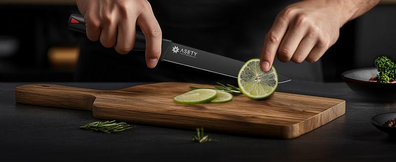 ASETY Knife Set with Block, 15 PCS Kitchen knife Set with Bulti-in Sharpener Block, High Carbon Stainless Steel Sharp Knives Block Set NSF Food Safe Dishwasher Safe Knife for professional kitchen knives Steak meat boning knives mystery box gifts for men