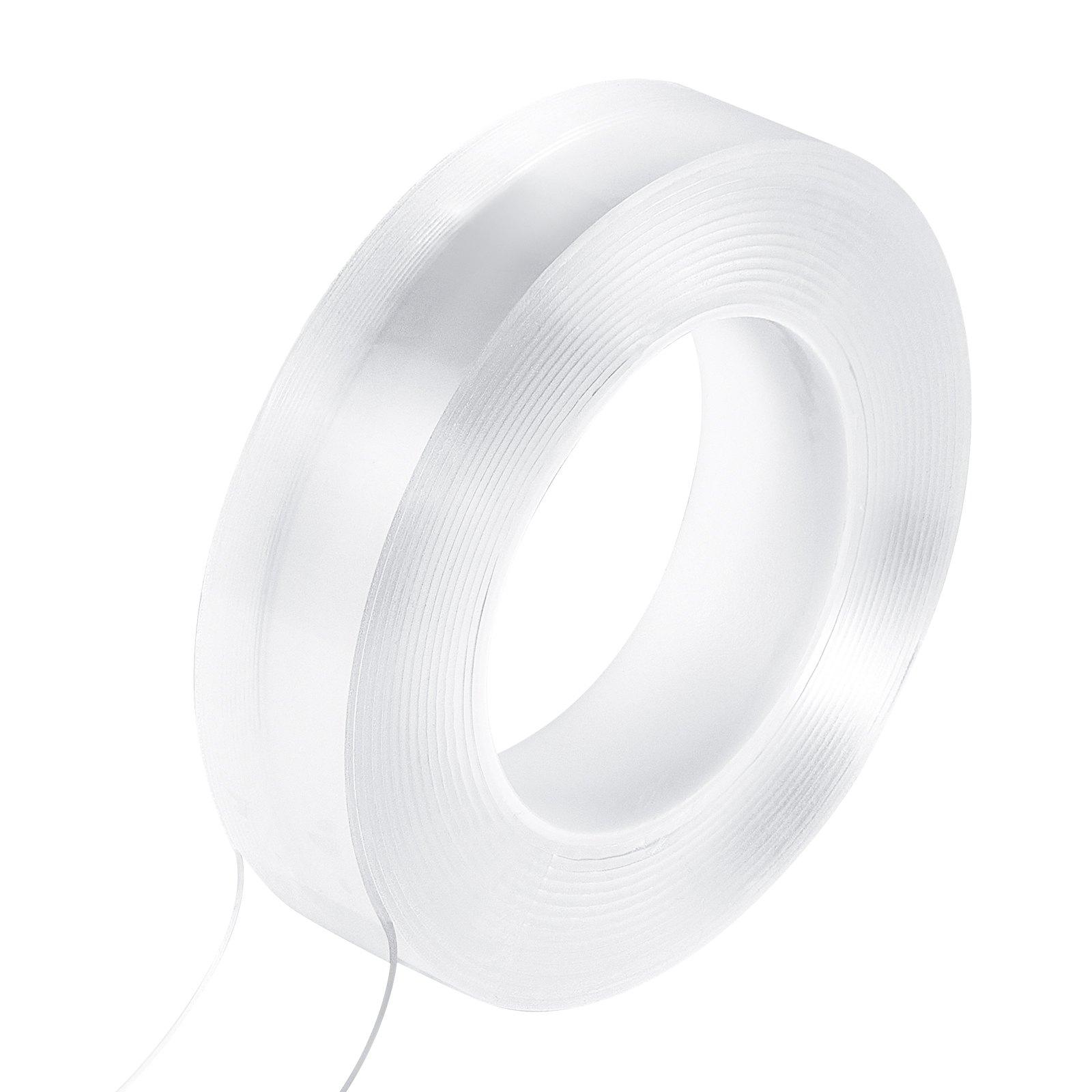 VEVOR Double Sided Tape Heavy Duty, 16 ft Long Nano Mounting Tape, Strong Adhesive & Reusable, Clear Two Sided Wall Tape, Removable Poster Picture Hanging Strips for Home, Office, Car, Outdoor Use