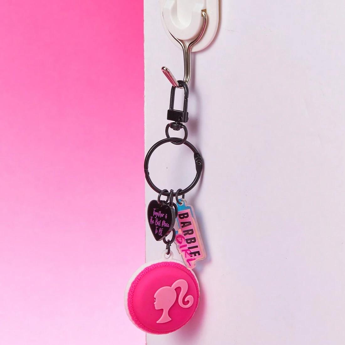 Barbie Kawaii Bag Charms Cute Macaroon Keychain For Key Leather Keychain Holder With Keychain Ring Pendants With Colorful Design For Wallet Keys For Women & Girls Birthday Gift