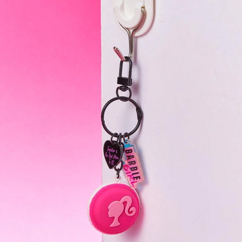 Barbie Kawaii Bag Charms Cute Macaroon Keychain For Key Leather Keychain Holder With Keychain Ring Pendants With Colorful Design For Wallet Keys For Women & Girls Birthday Gift