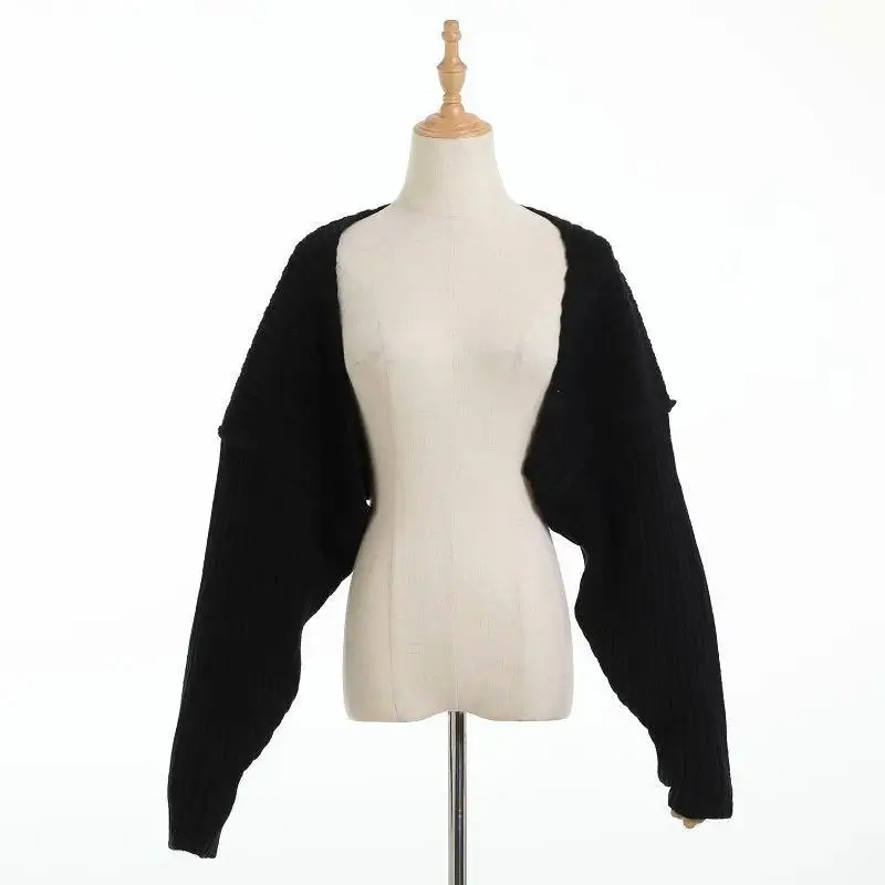 Shrug Cardigan for Women Open Front Cropped Sweater Rib Knitted Bolero Tops Alt-girl 90s Y2K Grunge