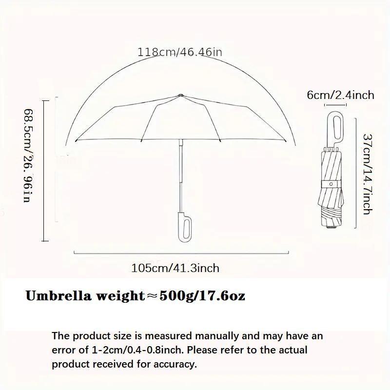Creative Ring Handle 10k Dual Bone Rain Umbrella Set, Windproof Waterproof, Portable Design, Automatic Opening, Four-Piece Combination, Folding Umbrella, Rainproof Umbrella
