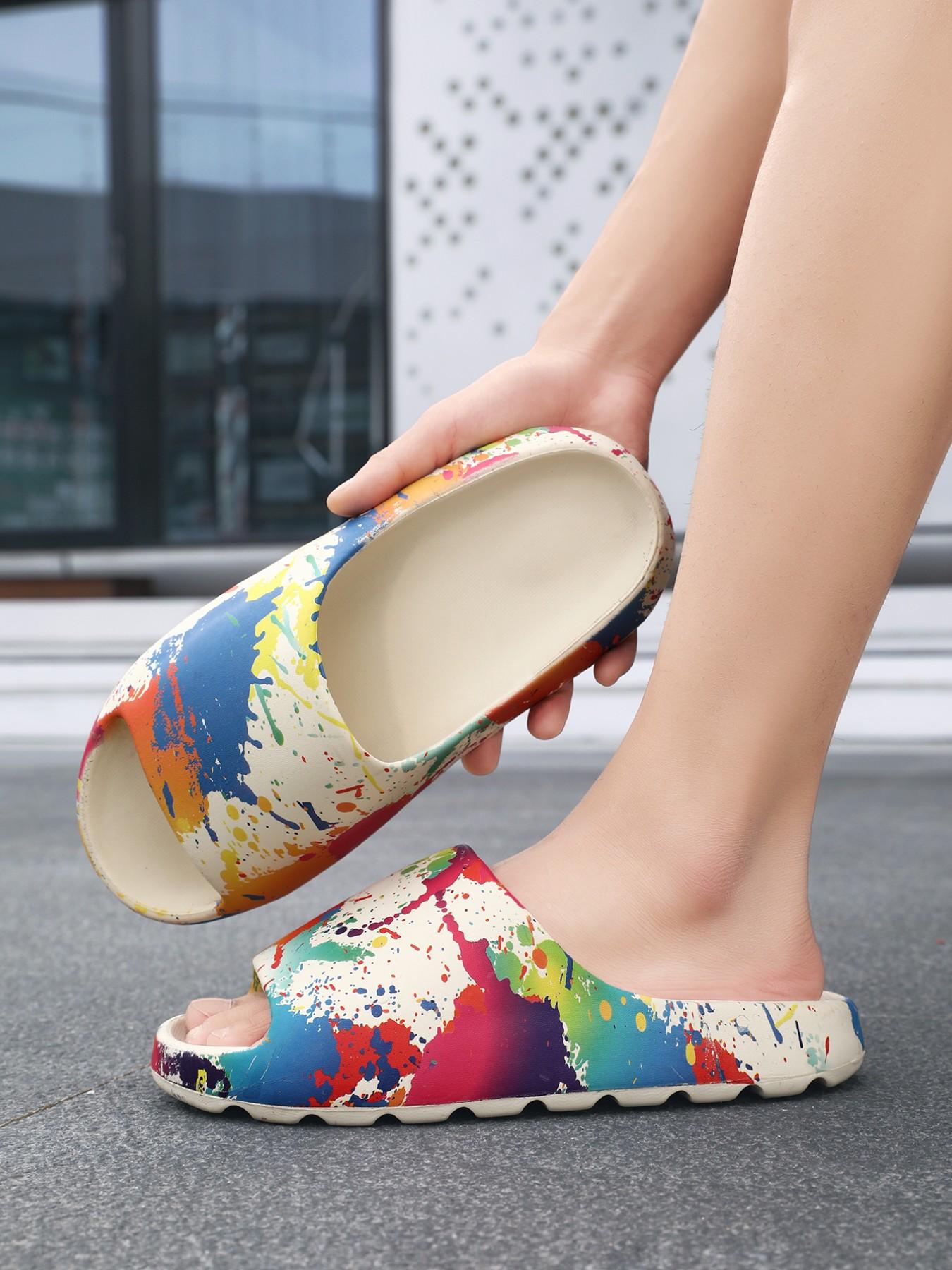 Unisex Cartoon Design Slippers, Soft Sole Comfortable Non-Slip Shoes, Summer Outdoor Wear, Couples' Versatile Trendy Footwear