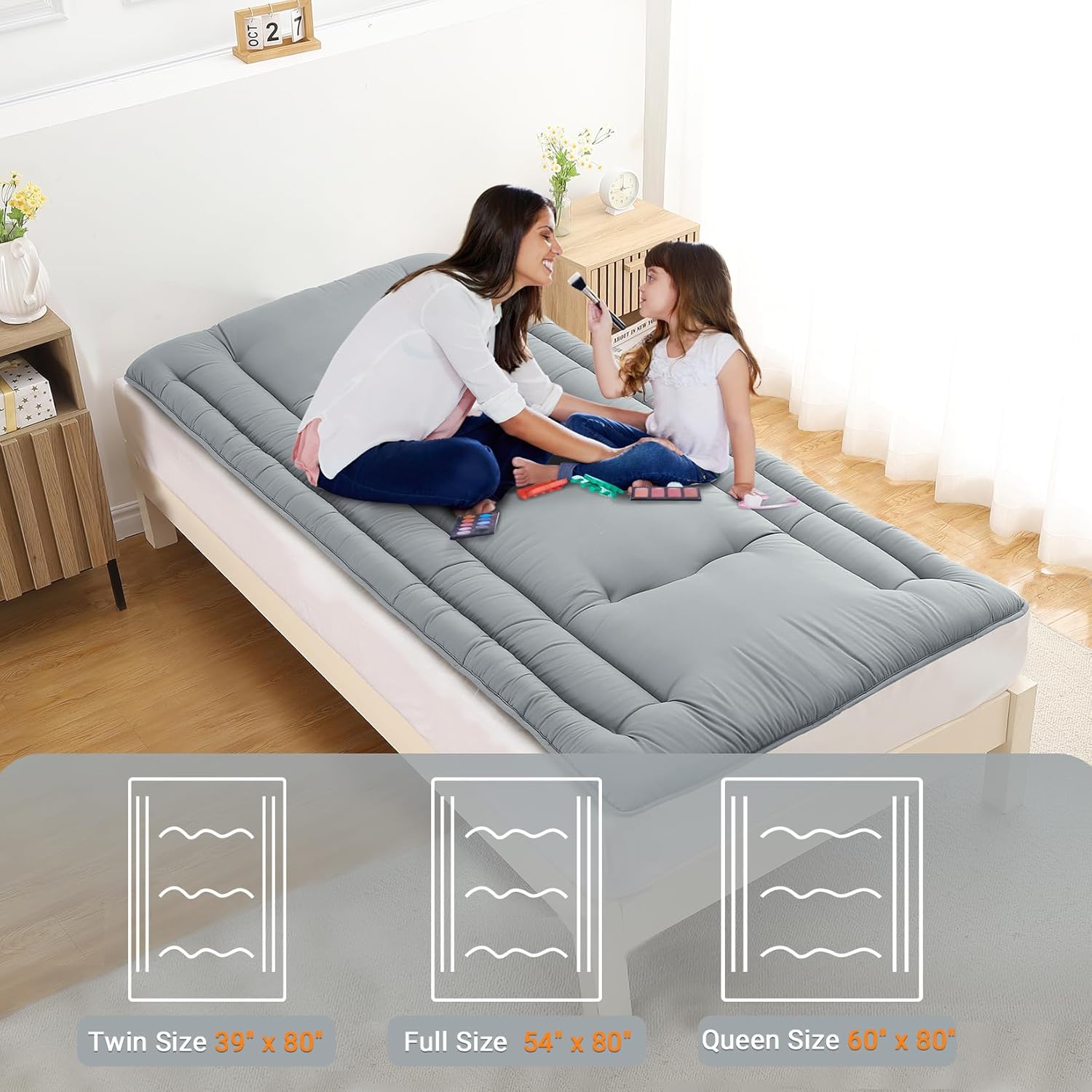 Twin Size / Full Size Futon Mattress, Japanese Floor Sleeping Mat Rollable Tatami Mattress for Dorm, Portable & Foldable Floor Mattress Sleeping Mattress Pad for RV Travel Camping Twin Size / Full Size Futon Mattress, Japanese Floor Sleeping Mat Rollable Tatami Mattress for Dorm, Portable & Foldable Floor Mattress Sleeping Mattress Pad for RV Travel Camping