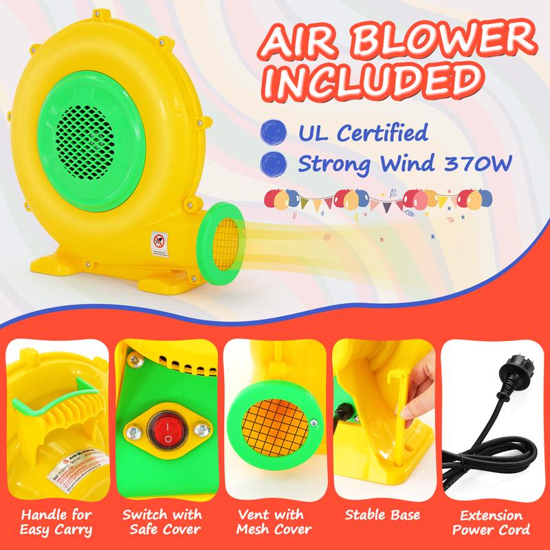 AKEYDIY Inflatable Bounce House for Kids 4-12, 12.6FTx9FT Huge Bouncy Castle with Elevated Double Racing Slides Obstacle, Large Bouncing Area, Indoor&Outdoor Blow up Bouncy Castle Jump Park for Family Backyard Fun, Christmas Gifts