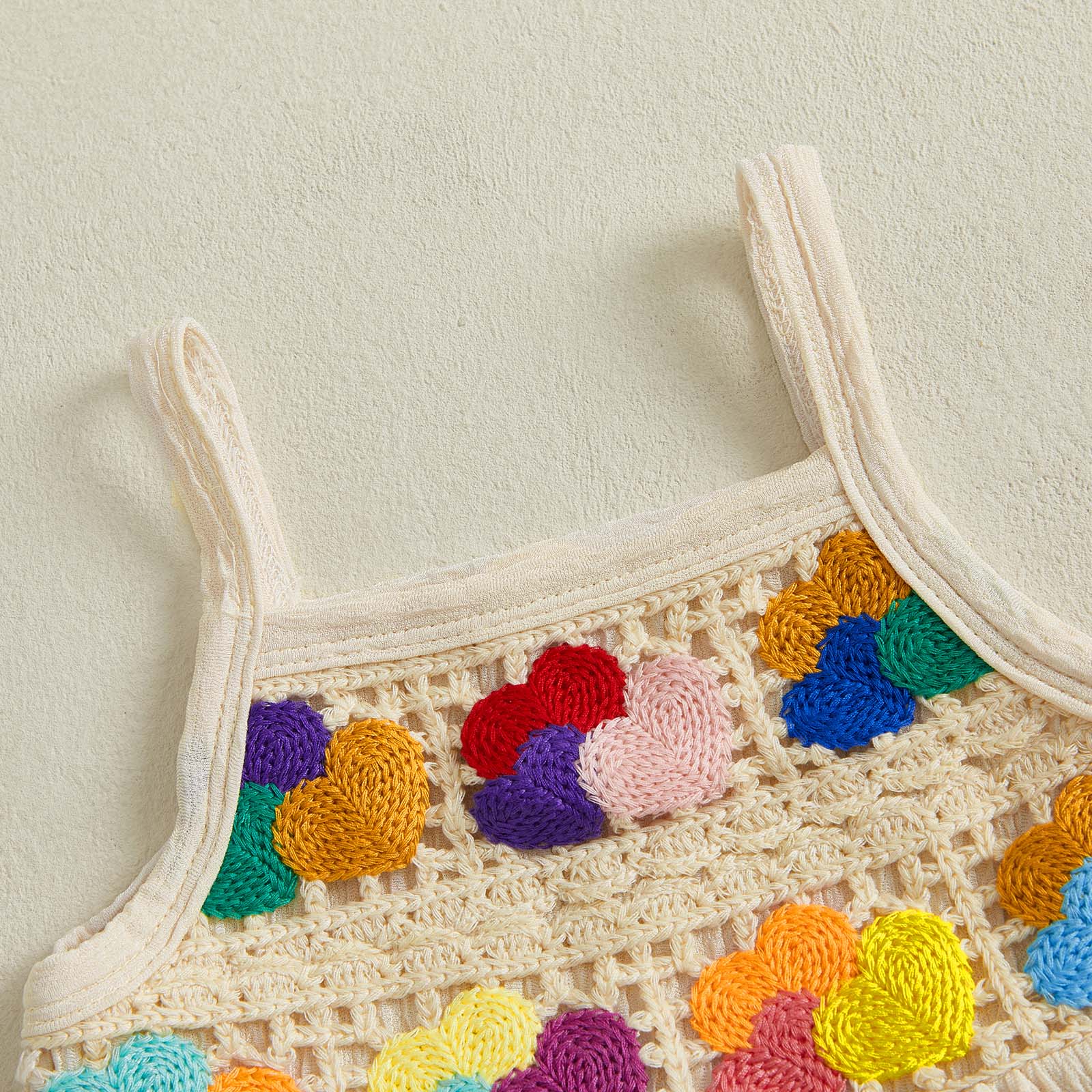 Toddler Girls Two Piece Outfits Crocheted Flowers Fruit Ruffled Camisole Tops Elastic Waist Long Pants Baby Children Summer Clothes #Summervibes