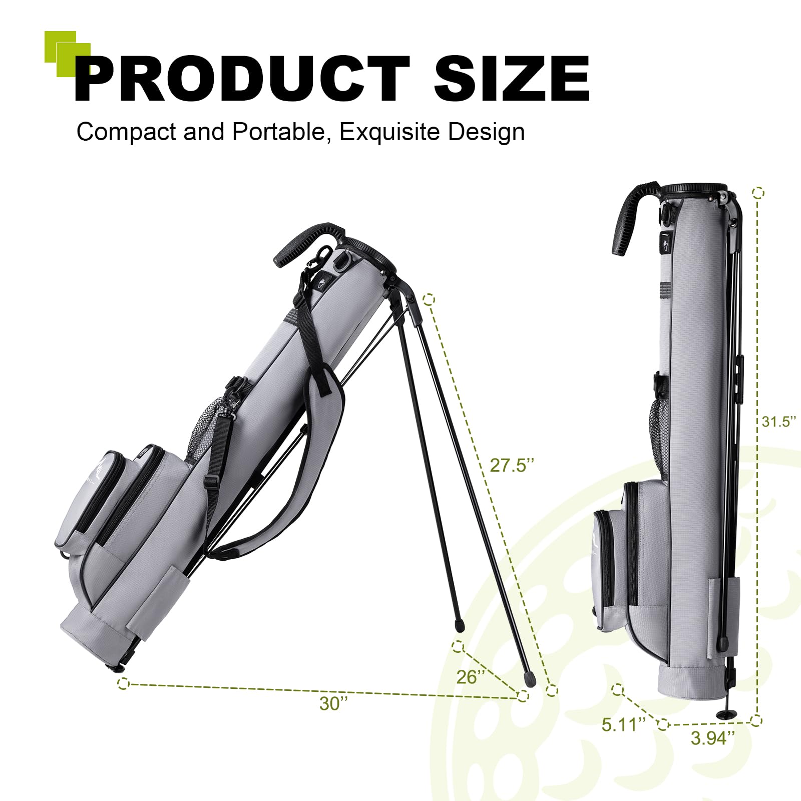 UNIHIMAL Golf Lightweight Stand Carry Bag– Easy to Carry and Durable Pitch n Putt Golf Bag for The Driving Range, Par 3 and Executive Courses–31.5 inches Tall