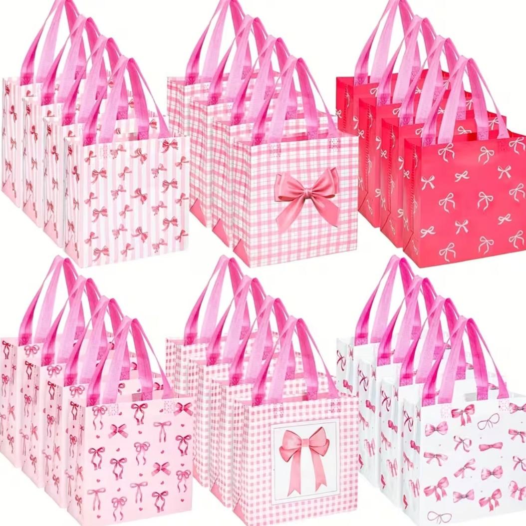 12/24pcs Beautiful Gift Bags with Handles incl. Reusable & For Presents of Any Birthday, Weddings, Valentine's Day,Mothers Day & Other Occasion Variety Bag Wedding Party Packaging