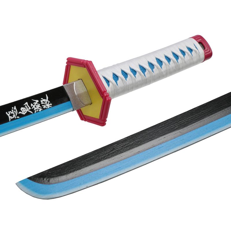 31 inches Tomioka Giyuu Cosplay Sword Bamboo Wooden Demon Slayer Swords with Belt & Holder Stand Display for Anime Fans Halloween Role Playing Props Cosplay Collection Christmas Gift Birthday