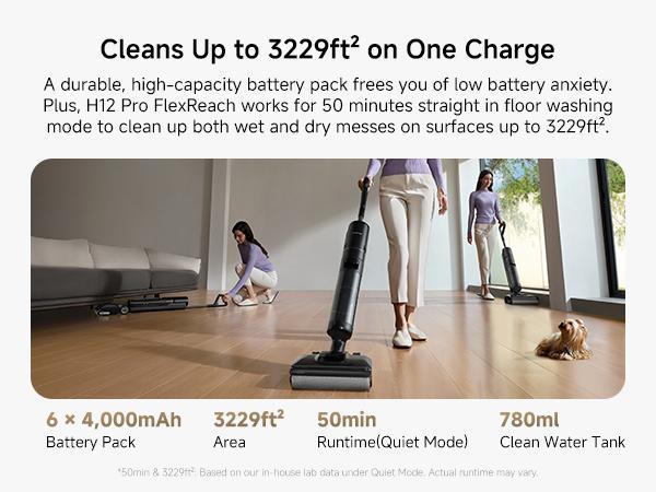 【LIVE】DREAME H12 Pro FlexReach Wet Dry Vacuum Cleaner, 0 Tangle Cordless Vacuum Mop All-in-One for Hard Floors, 180° Lie-Flat Floor Cleaner Machine with 194°F Hot Self-Cleaning, 50Mins Runtime【LIVE】