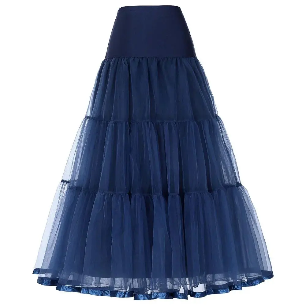 Vintage Dress Petticoat for Wedding Retro Crinoline Women Wedding Accessories Black White Long Petticoats Underskirt Plus Size