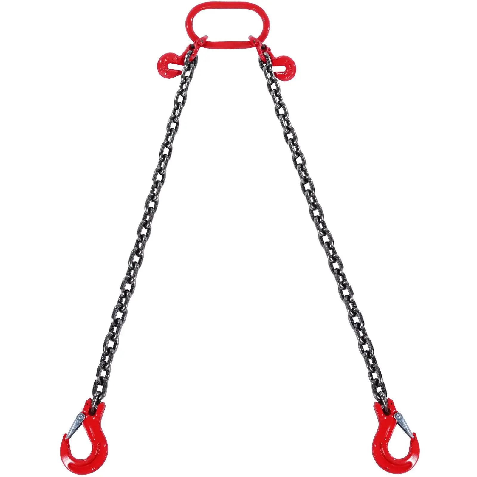 5/16 Inch By 6 Foot Chain Sling, 2-Leg G80 Lifting Chain With Grab Hooks, 6,600 Lb Capacity, Heavy Duty Rigging Chain Sling For Hoist And Crane Lifting, Industrial Grade Slings, Durable Steel Construction