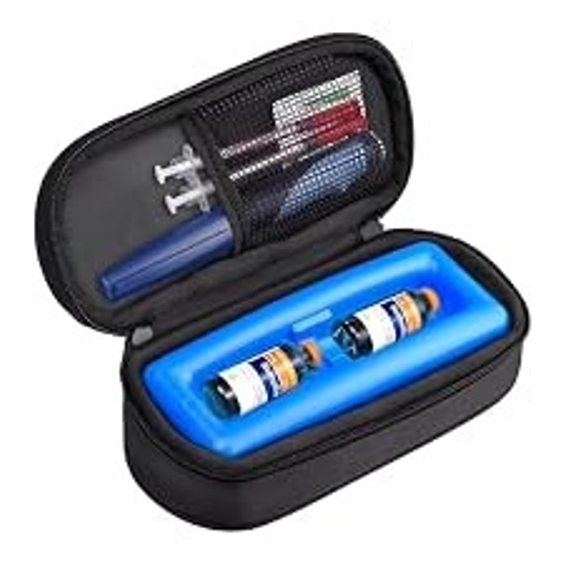 Insulin Vial Cooler Travel Case - TSA-Approved Portable Refrigerated Medicine Bag with Protective Ice Brick, Keeps Diabetes Medication Cool During TravelGift