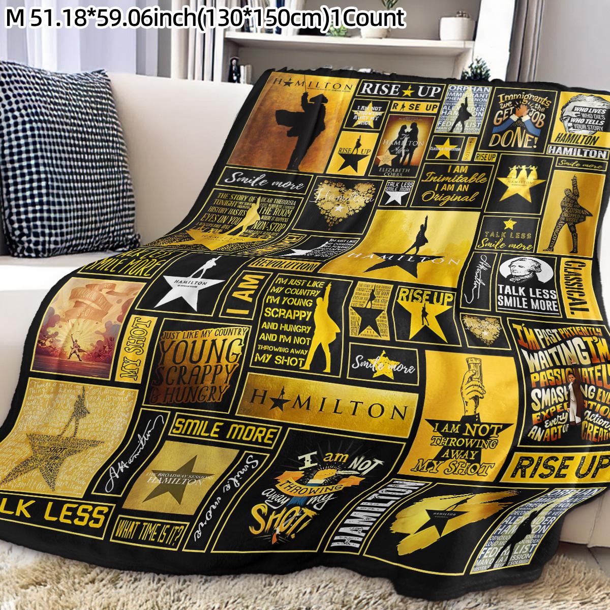 Hamilton Musical Theme Flannel, Soft Skin-Friendly, Warm, Retro Modern Style, Perfect for Daily Use, Art Lover Gift, Soft Cozy Blanket, Stylish Blanket