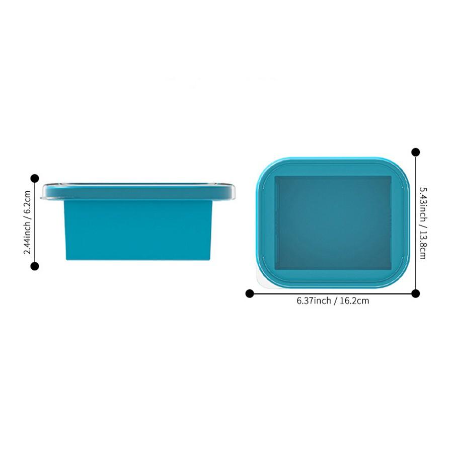 Lidded Silicone Freezer Tray, 17 oz (500 ml), BPA-Free Food Grade Material, Easy Release and Durable Design, 1/2 Pack, Reusable Food Storage Container, Easy Release Leak-Proof High-Temperature Soup and Dish Storage Box, Microwave and Dishwasher Safe