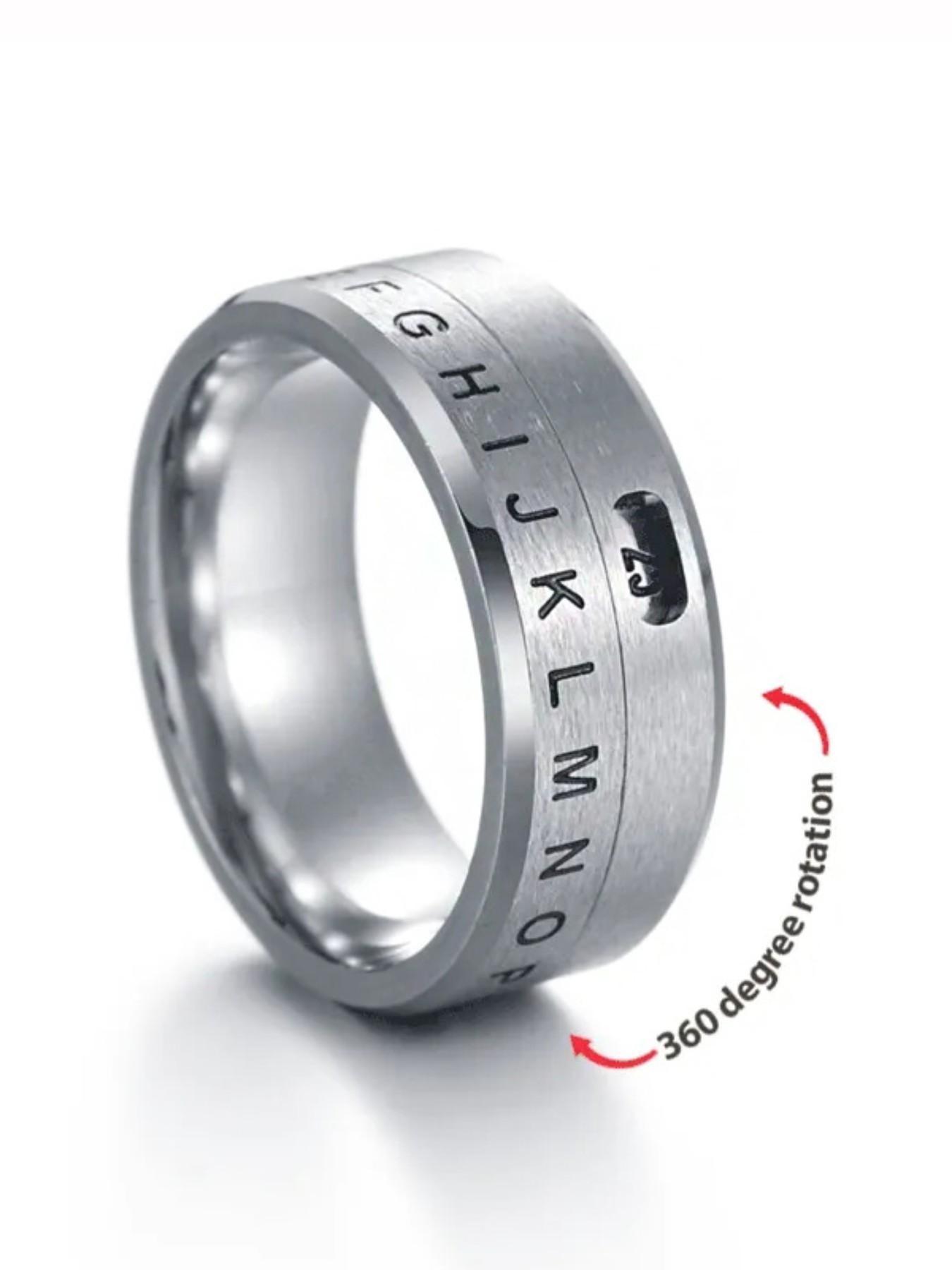 Project Mc2 Secret Decoder Ring Series, Letter Number Rotating Encoder Design, Creative Unisex Ring for Men and Women
