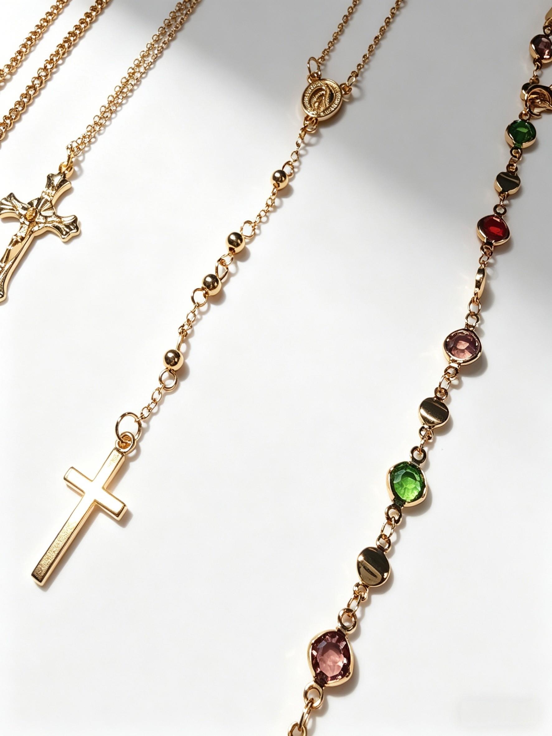 4 Piece Layered Cross Necklace Set, Y2K Gothic Punk Jewelry, Graduation Gift, Music Festival Accessory, Everyday Wear