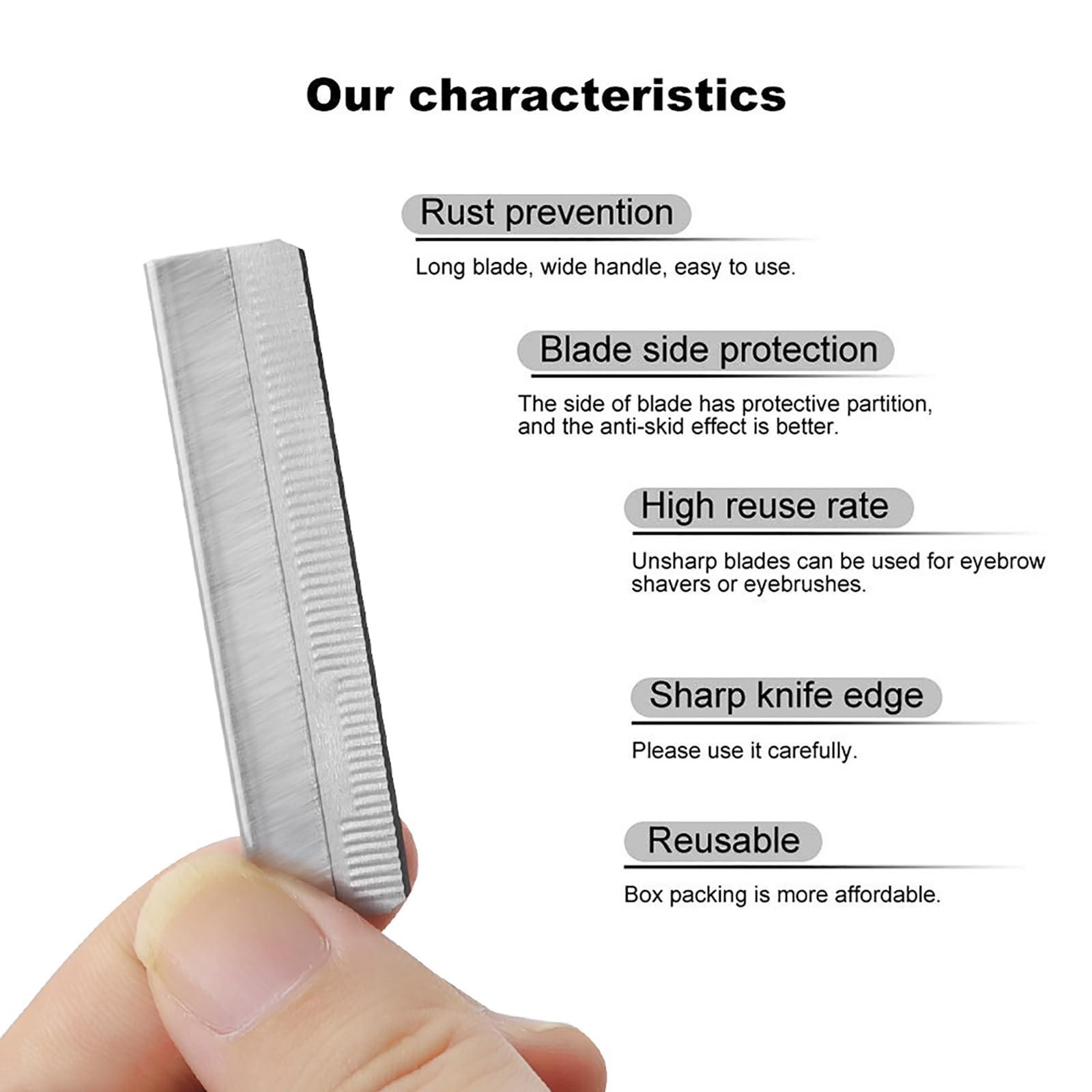 100 pcs Eyebrow Trimmer Hair Remover Stainless Steel Women Razor For Eyebrows Face Shaver Hair Removal Knife Makeup Tools Cosmetic Tools