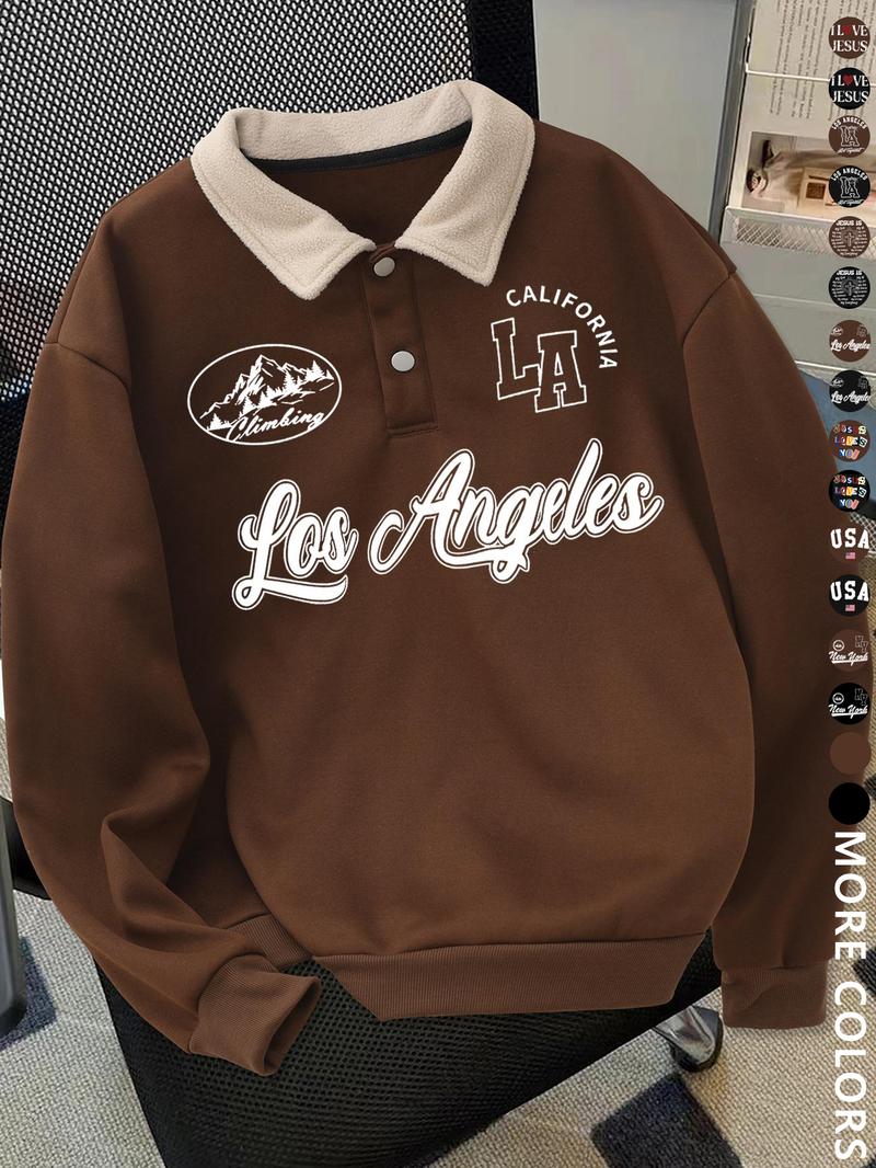 Men's Y2K Autumn Winter Thickened Retro British Style Aesthetic Lamb Wool Collar Polo Shirt, Unisex Casual Fashion, All Seasons Wear