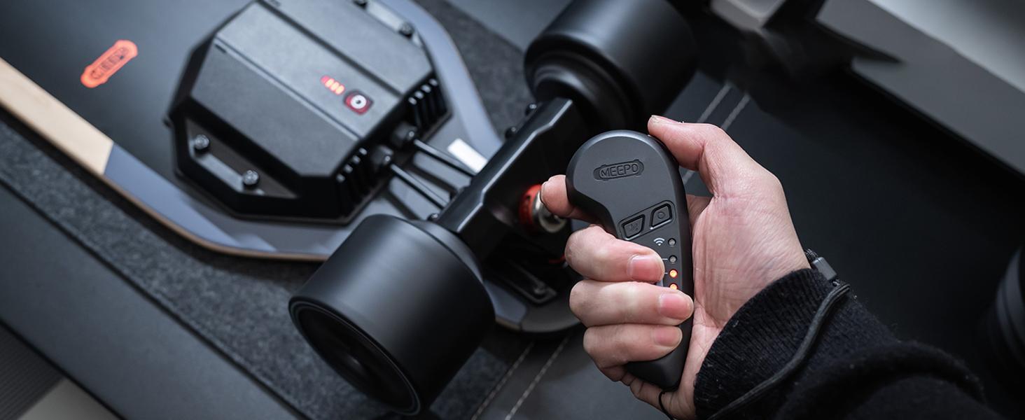 MEEPO V5 Electric Skateboard with Remote, Top Speed of 29 Mph, Smooth Braking, Easy Carry Handle Design, Suitable for Adults & Teens Beginners Mobgriptape Rubber Wheels skateboard skateboard skateboard