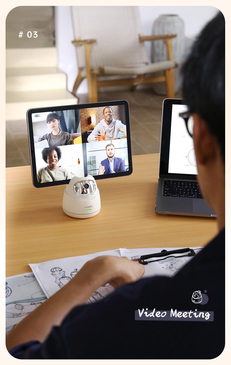 Hohem GO Auto Face Tracking Phone Holder, Auto Face Tracking Tripod for iPad &Tablet,360° and 30° Rotation 2-Axis AI Auto Tracking Tablet & Phone Holder with Gesture Control for Live Streaming Vlog Video Recording, Suitable for Android & iPhone 17 series