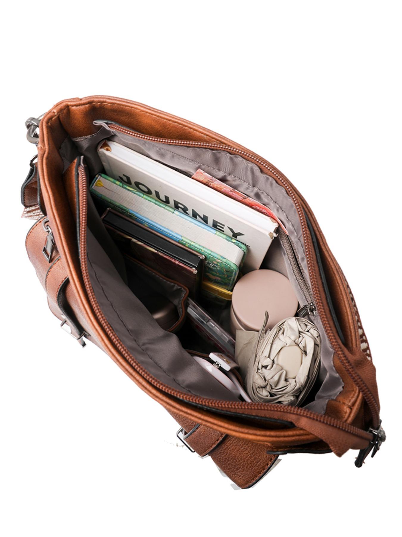 Large Capacity Crossbody Bag, Commuter Versatile Tote, Wide Strap Comfortable Shoulder Bag, Fashion Casual Messenger Bag, Waterproof Multi-Pocket Women's Backpack