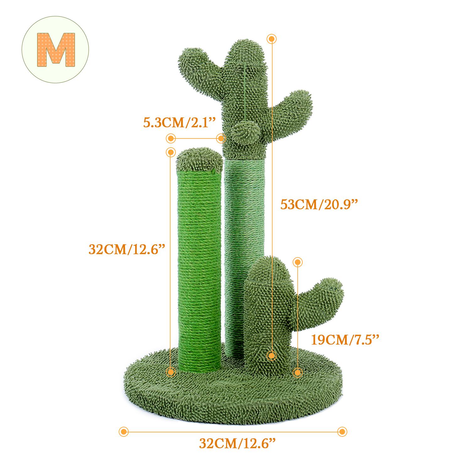 Cute Cactus Shaped Cat Scratching Board - Green Design with Cactus-Shaped Stands, Ideal for Cats and Small Pets