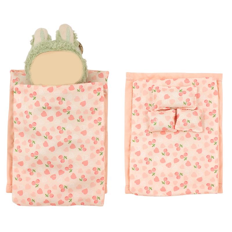 Labu Bedding Set, First & Second Generation Blind Box Pullbubu Sitting Party Doll Clothes Accessories Handmade Bedding Sheet Quilt Pillow