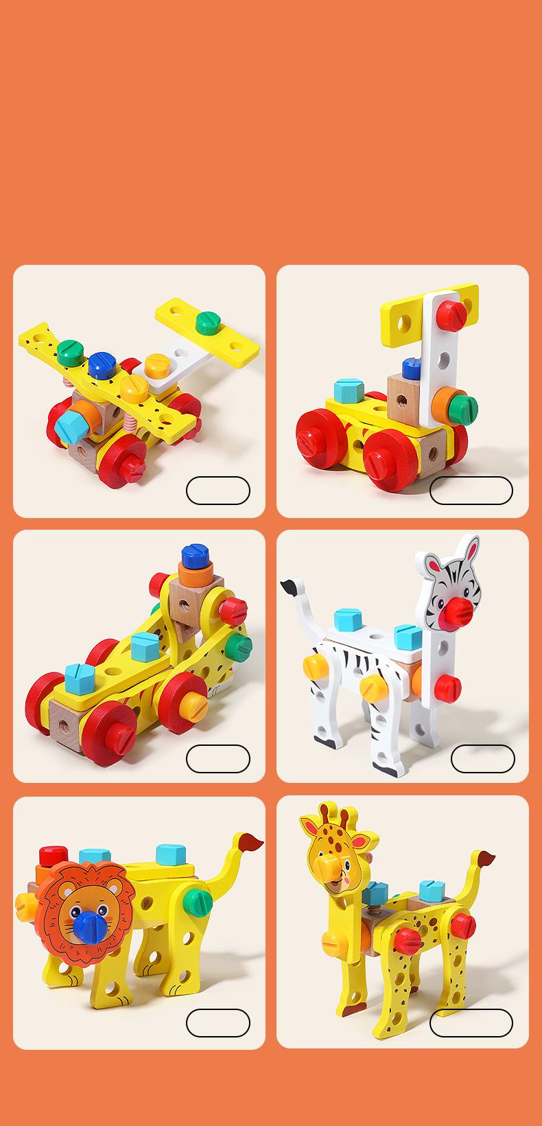 Children's Animal Assembly Toolbox, Funny Wooden Tools Toy, Play House Preschool Education Educational Toys, Create Thinking&Hands-On Ability, , Birthday Children's Day Gifts For Boys Girls