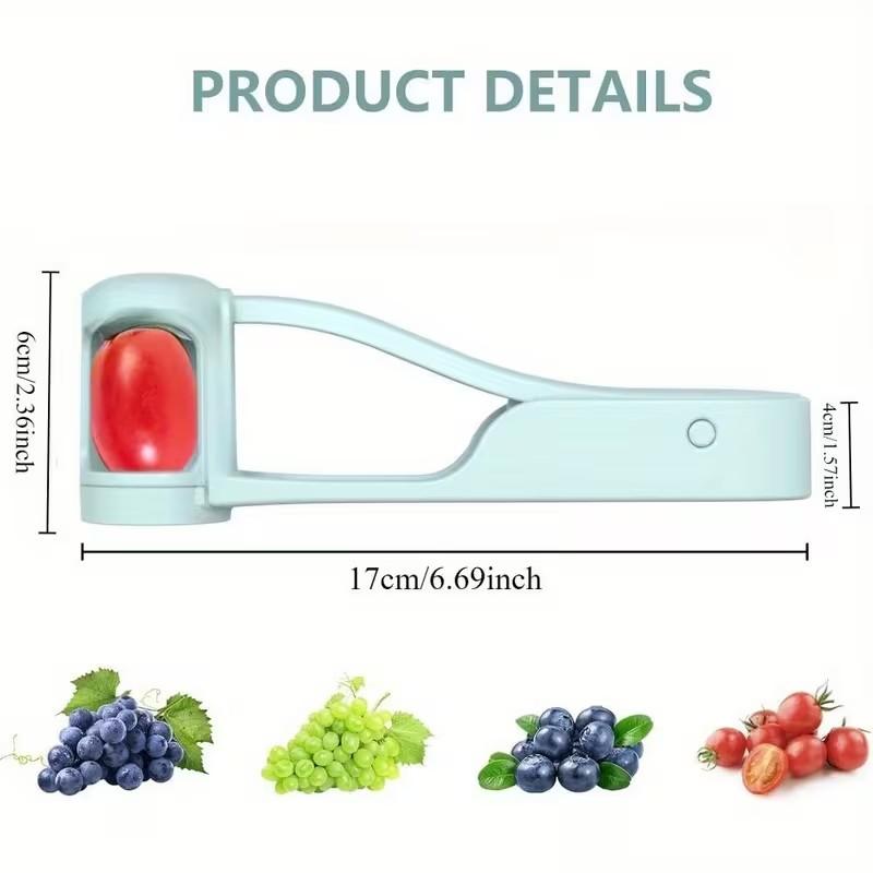 1Pcs Grape Cutter, Grape Slicer, Suitable For Infants And Young Children, Grape, Cherry Tomato, Strawberry Cutter, Quarter Slicing Tool For Vegetable And Fruit Salad Cake Decoration, Stainless Steel Kitchen Gadget, Fruit Cutter